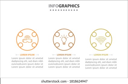 infografías de línea de tiempo con 3 opciones o 3 pasos. Plantilla de vectores. Se puede utilizar para el diagrama de procesos, presentaciones, diseño de flujo de trabajo, banner, diagrama de flujo, gráfico de información.