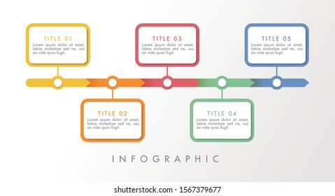 Timeline infographics with 5 steps