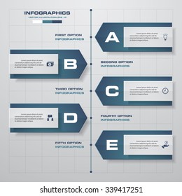 Timeline infographics, 5 steps elements and icons. Design clean number banners template/graphic or website layout.