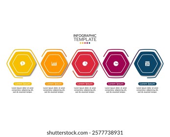Timeline infographics with 5 steps, options, and squares. Vector template. Business process. Timeline infographics with 5 steps, options, and squares.