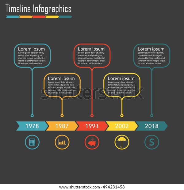 Timeline Infographics 5 Steps Options Stages Stock Vector (Royalty Free ...