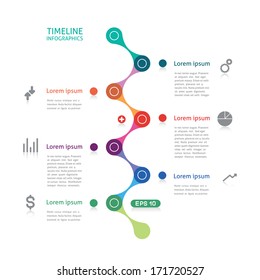 Timeline Infographics Broken Line