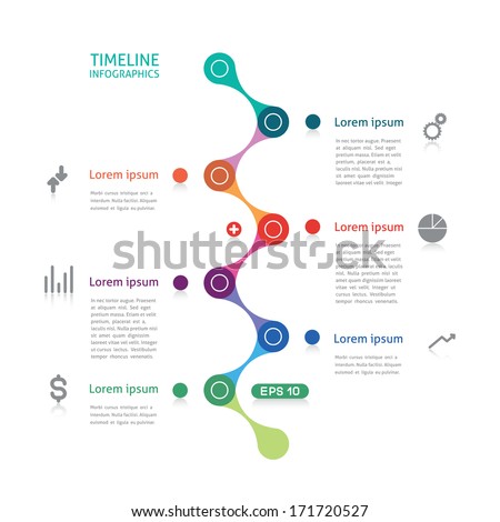 timeline infographics broken line