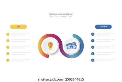 Timeline infographics Business Circle Process with 2 steps, Comparison Infographic, options, check, cross, vector illustration.