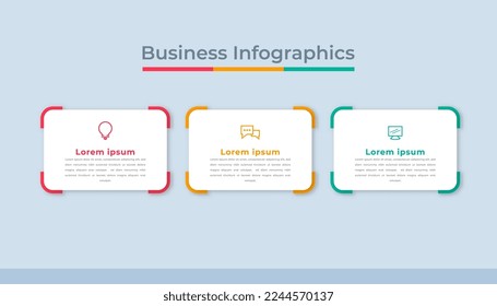 Gráfico de procesos de visualización de datos empresariales de infografías de línea de tiempo. Gráfica de diagrama abstracto con pasos, opciones