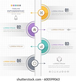 Timeline infographics Circle design template with icons, process diagram, vector eps10 illustration