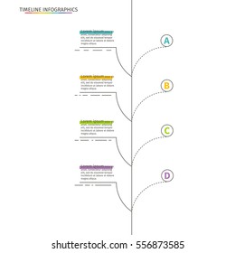 Timeline infographics. Color vertical design template. Thin line.