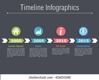 Timeline Infographics Design Arrows Timeline Template Stock Vector ...