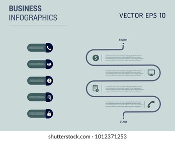 Timeline infographics design with arrows, workflow or process diagram, flowchart, vector eps10 illustration