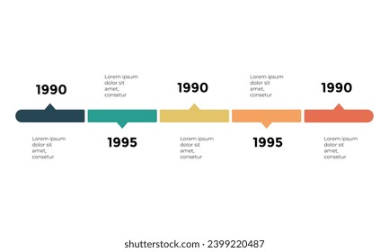 Timeline infographics design with arrows, workflow or process diagram, flowchart, vector eps10 illustration