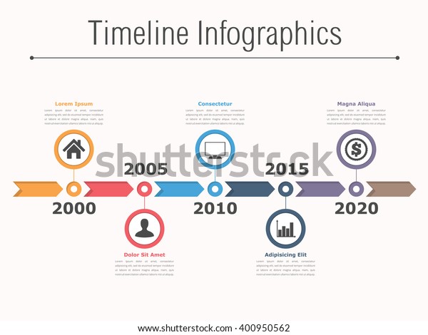 Timeline Infographics Design Arrows Workflow Process Stock Vector ...