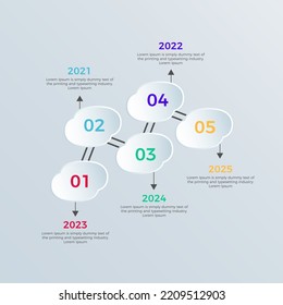 Timeline infographics design, Business concept with five options, steps or processes. Modern timeline Infographic label design template
