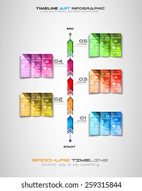 Timeline with Infographics design elements for brochures, data display, infocharts, business backgrounds, branstorming meetings, presentations and so on.