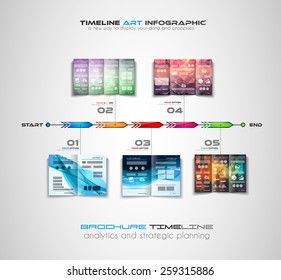 Timeline with Infographics design elements for brochures, data display, infocharts, business backgrounds, branstorming meetings, presentations and so on.