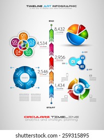 Timeline with Infographics design elements for brochures, data display, infocharts, business backgrounds, branstorming meetings, presentations and so on.