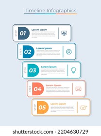 Iconos de marketing de diseño de infografías de línea de tiempo. Usable para diseño de flujo de trabajo, diagrama, informe anual, diseño web. Visualización de datos empresariales con pasos o procesos