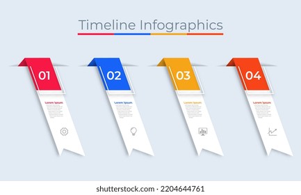 Timeline Infographics Design Marketing Icons. Usable for Workflow Layout, Diagram, Annual Report, Web Design. Business Data Visualization with steps or Processes