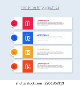 Timeline Infographics Design Marketing Icons. Usable for Workflow Layout, Diagram, Annual Report, Web Design. Business Data Visualization with steps or Processes