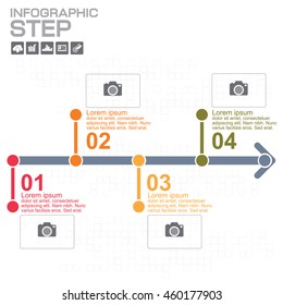 Timeline infographics design template with 10 options, process diagram, vector eps10 illustration