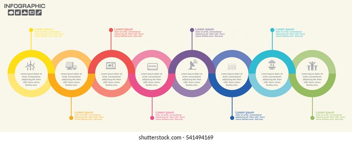 Timeline infographics design template with 12 options, process diagram, vector eps10 illustration