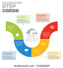 Timeline infographics design template with 4 options, process diagram, vector eps10 illustration