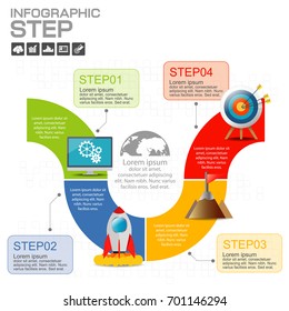 Timeline infographics design template with 4 options, process diagram, vector eps10 illustration