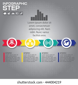 Timeline infographics design template with 5 options, process diagram, vector eps10 illustration