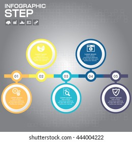Timeline infographics design template with 5 options, process diagram, vector eps10 illustration