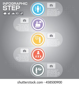Timeline infographics design template with 5 options, process diagram, vector eps10 illustration