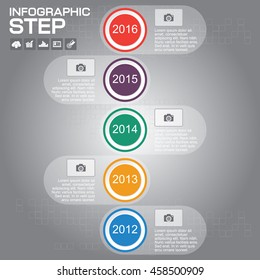 Timeline infographics design template with 5 options, process diagram, vector eps10 illustration
