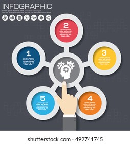 Timeline infographics design template with 5 options, process diagram, vector eps10 illustration