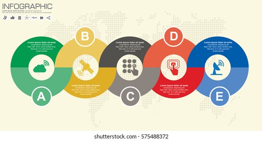 Timeline infographics design template with 5 options, process diagram, vector eps illustration.