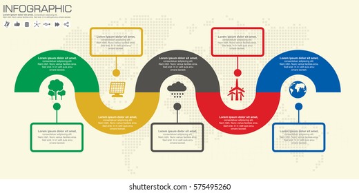 Timeline infographics design template with 5 options, process diagram, vector eps10 illustration