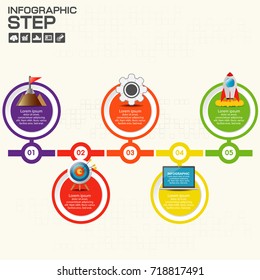 Timeline infographics design template with 5 options, process diagram, vector eps10 illustration