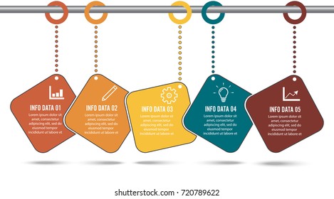 Timeline infographics design template with 5 options, process diagram, vector eps10 illustration