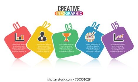 Timeline infographics design template with 5 options, process diagram, vector eps10 illustration