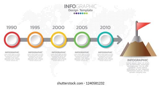 Timeline infographics design template with 6 options, process diagram, vector eps10 illustration