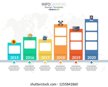 Timeline infographics design template with 6 options, process diagram, vector eps10 illustration