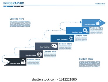 Timeline infographics design template with 6 options, process diagram, 