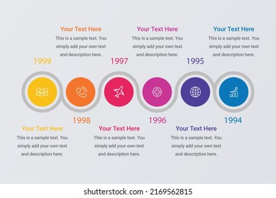 Plantilla de diseño de infografías de línea de tiempo 6