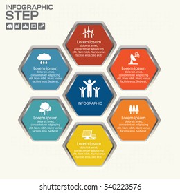 Timeline infographics design template with 7 options, process diagram, vector eps10 illustration
