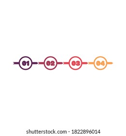 Timeline infographics design template with 8 options, process diagram, Stock vector illustration isolated on white background.