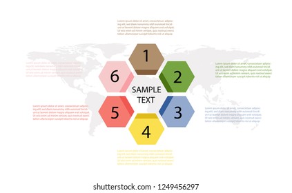 Timeline infographics design template. Can be used for workflow layout, diagram, annual report, web design. Business concept steps or processes, with world map on white background, Vector eps10