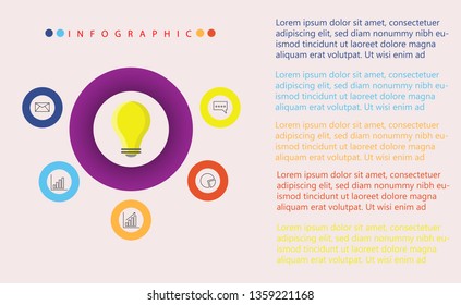 
Timeline infographics design template. Can be used for workflow layout, diagram, annual report, web design. Business concept steps or processes, yellow bulb. Vector eps10 