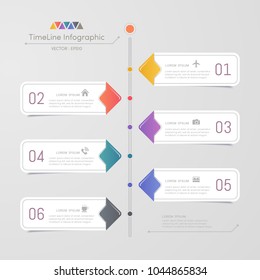 Timeline infographics design template with icons, process diagram, vector eps10 illustration