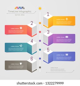 Timeline infographics design template with icons, process diagram, vector eps10 illustration