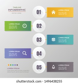 Timeline infographics design template with icons, process diagram, vector eps10 illustration