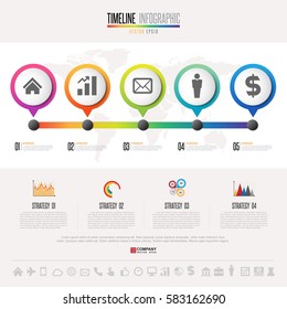 Timeline Infographics design template with icons set , Vector eps10.Elements of this image furnished by NASA