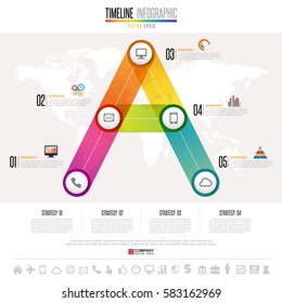 Timeline Infographics design template with icons set , Vector eps10. Elements of this image furnished by NASA