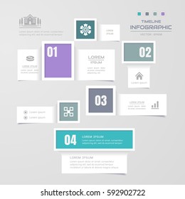 Timeline infographics design template with icons, process diagram, vector eps10 illustration